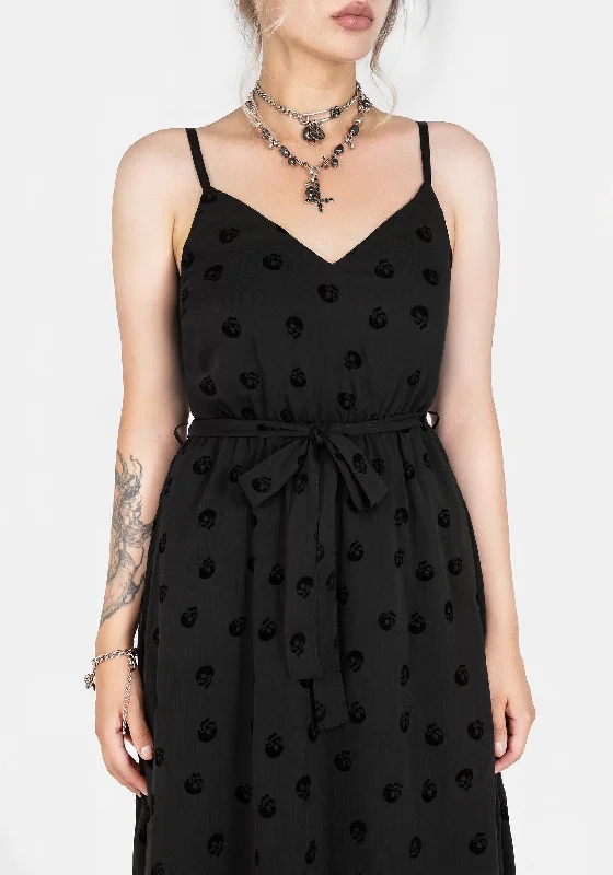 Bones Flocked Chiffon Maxi Cami Dress