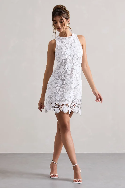 Sunday | White Lace A-Line Mini Dress