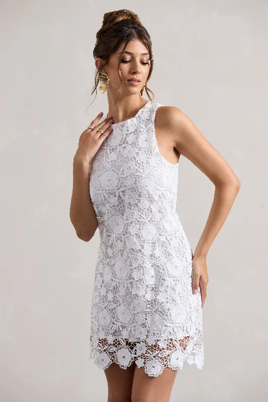 Sunday | White Lace A-Line Mini Dress