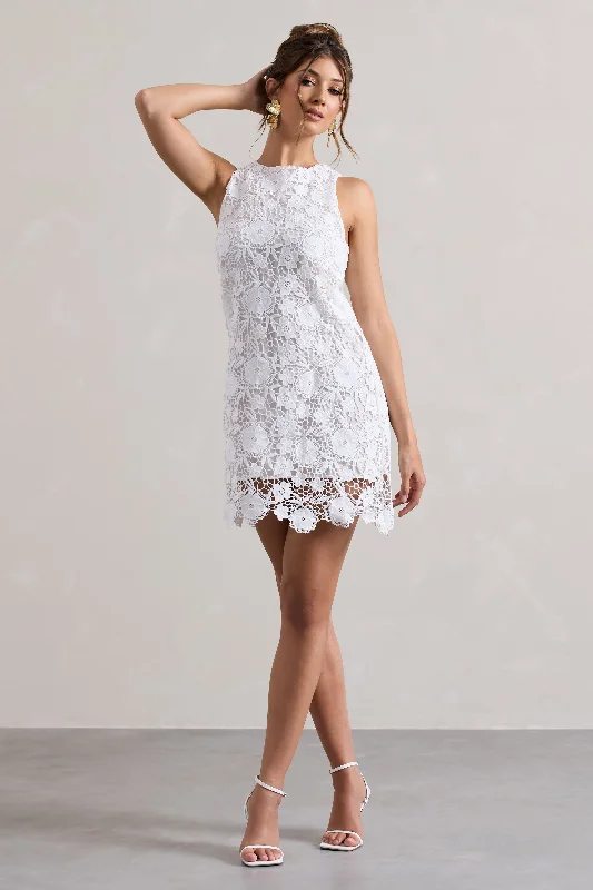 Sunday | White Lace A-Line Mini Dress