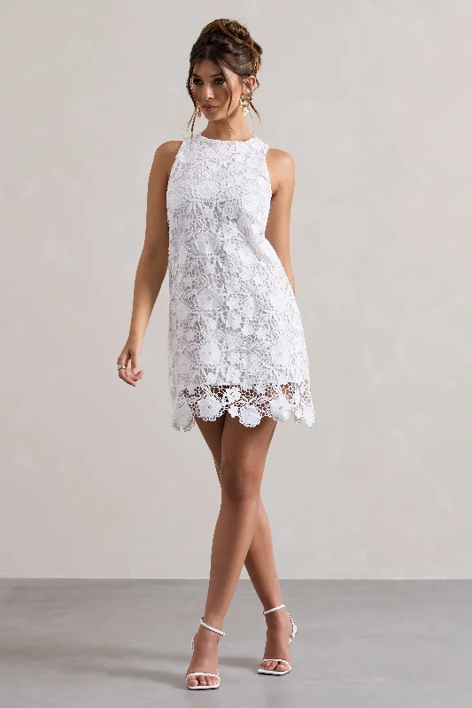 Sunday | White Lace A-Line Mini Dress