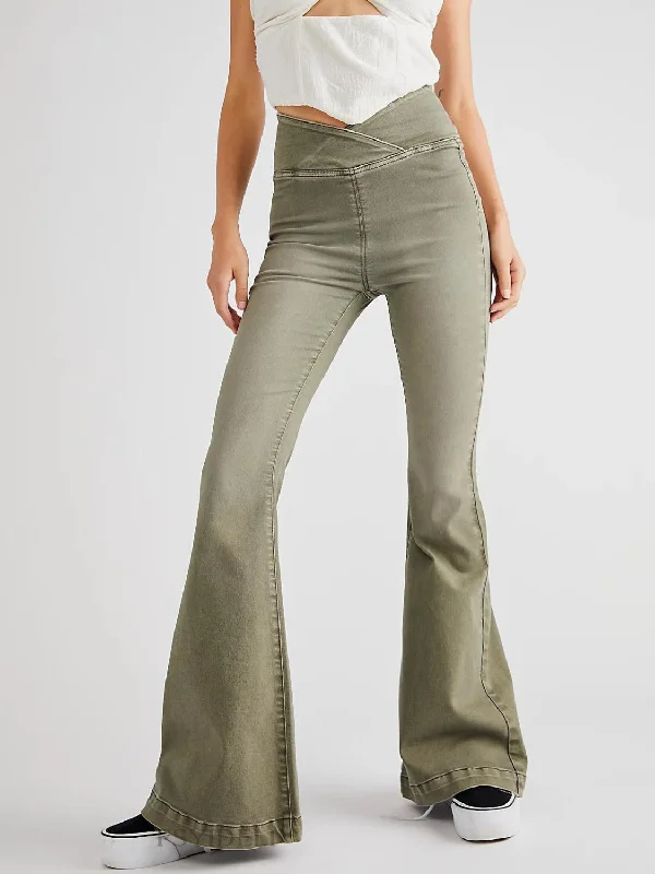 Hot Girl Alex Asymmetrical Waist Flare Jeans