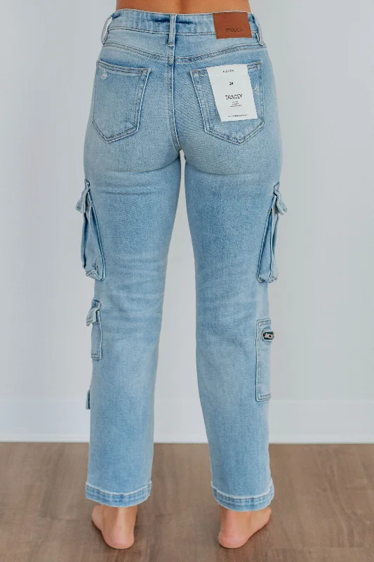 Tracey Hidden Cargo Jeans - Light Wash