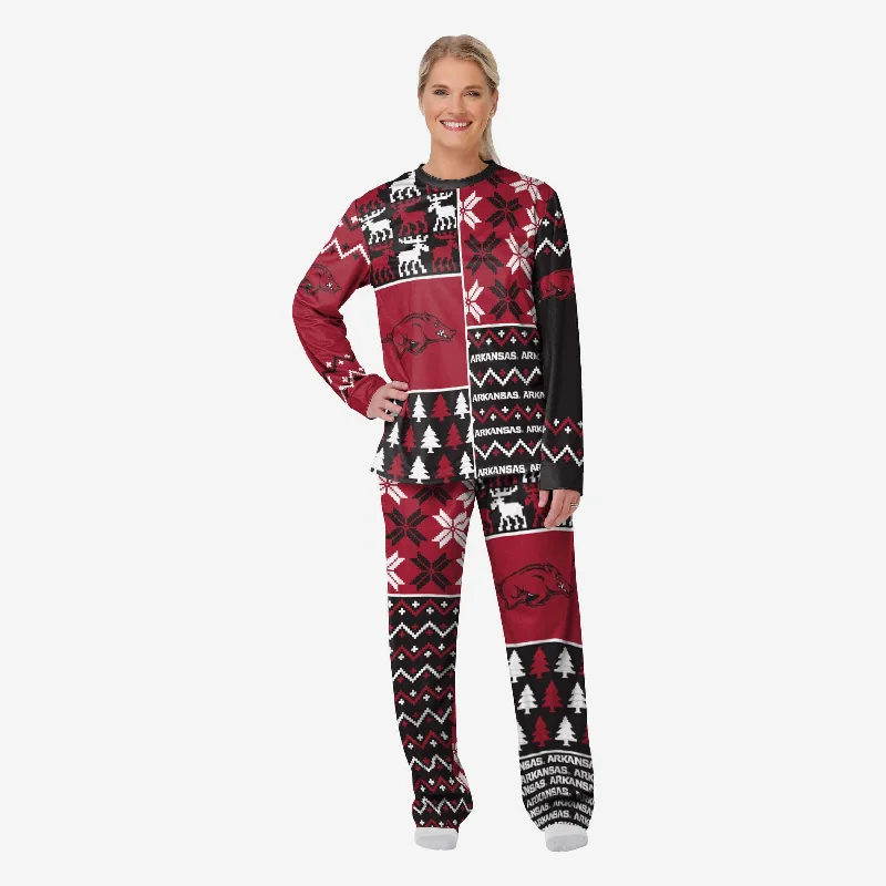 Arkansas Razorbacks Womens Busy Block Family Holiday Pajamas