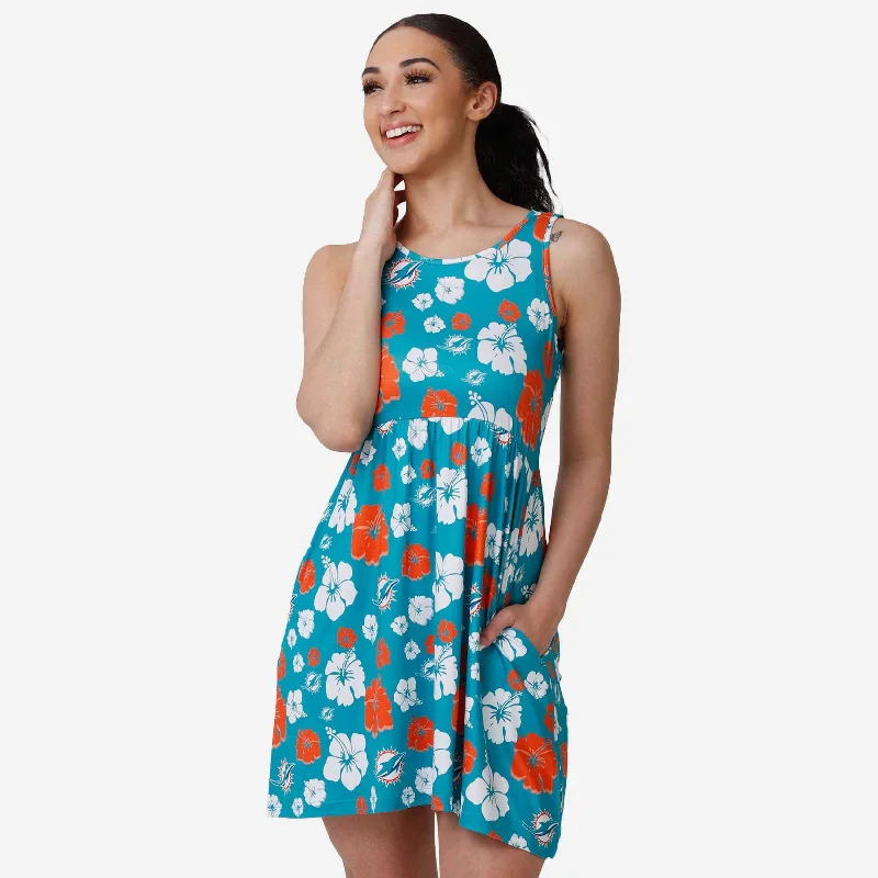 Miami Dolphins Womens Fan Favorite Floral Sundress