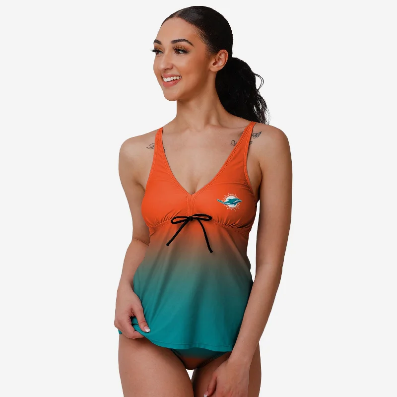 Miami Dolphins Womens Gametime Gradient Tankini