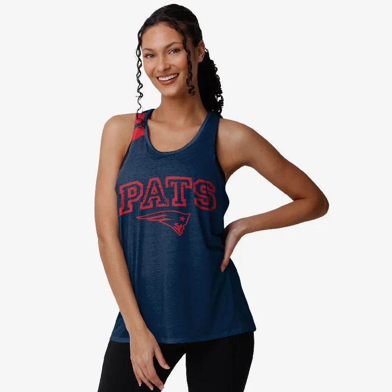 New England Patriots Womens Team Twist Sleeveless Top