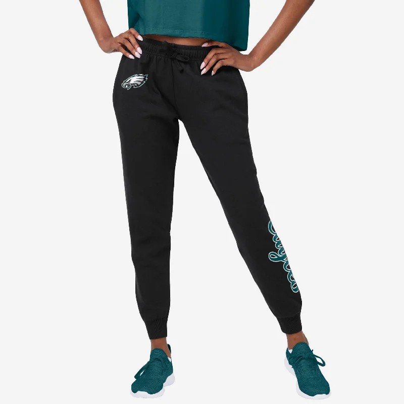 Philadelphia Eagles Womens Script Wordmark Black Joggers