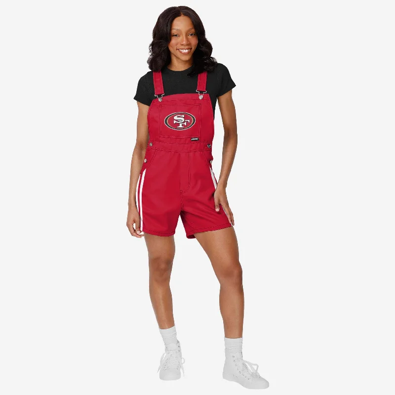 San Francisco 49ers Womens Team Stripe Bib Shortalls