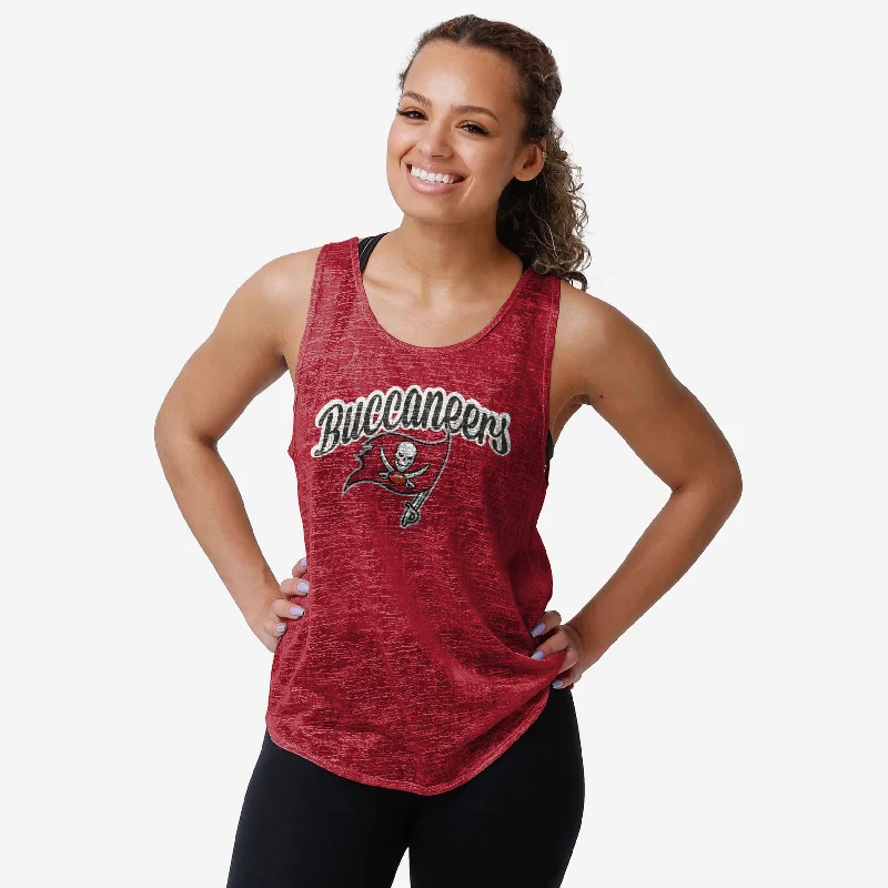 Tampa Bay Buccaneers Womens Burn Out Sleeveless Top