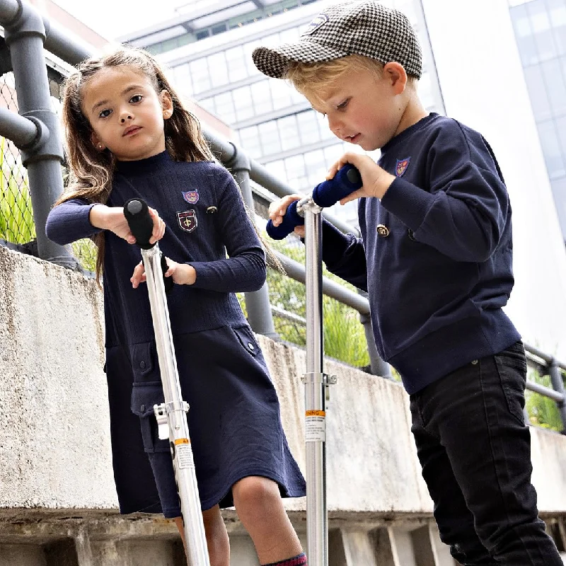 Bopop Badge Boy Navy Sweatshirt