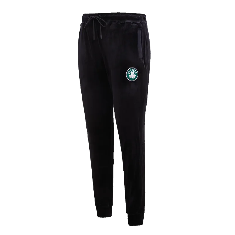 NBA BOSTON CELTICS CLASSIC HIGH RISE WOMEN'S VELOUR JOGGER (BLACK)