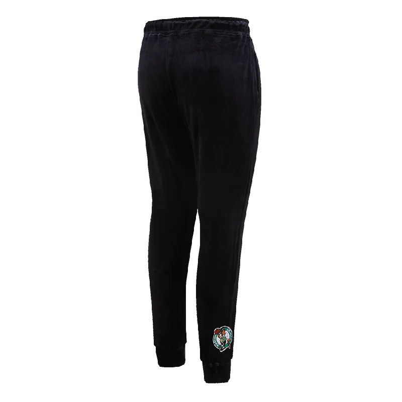 NBA BOSTON CELTICS CLASSIC HIGH RISE WOMEN'S VELOUR JOGGER (BLACK)