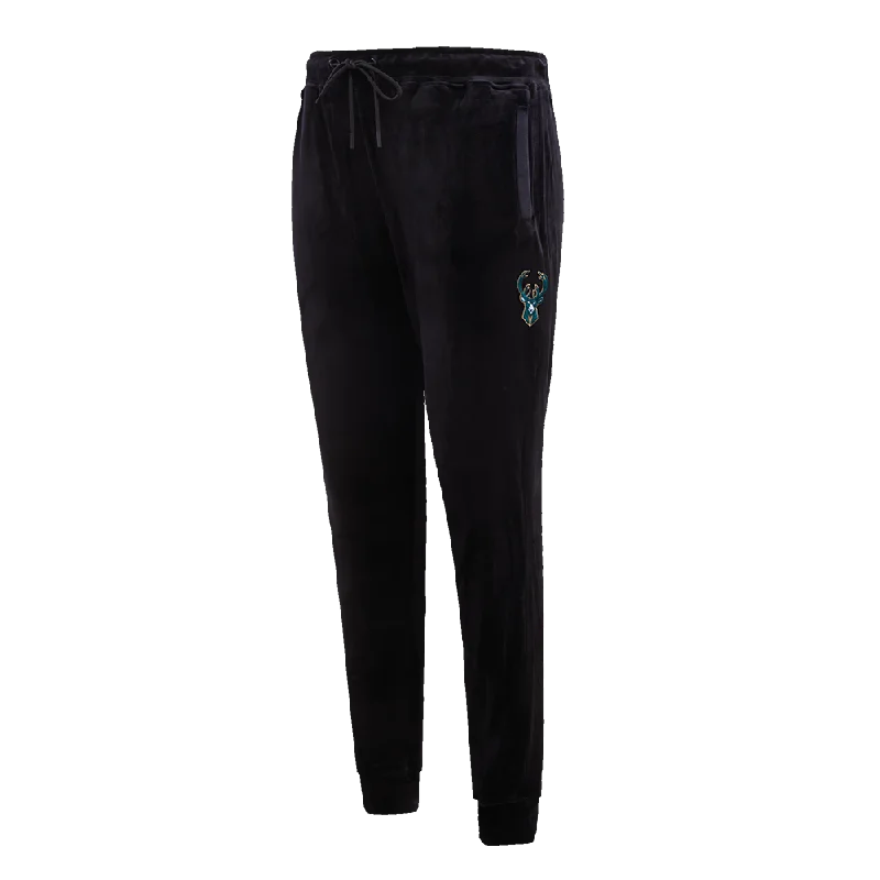 NBA MILWAUKEE BUCKS CLASSIC WOMEN'S VELOUR JOGGER (BLACK)