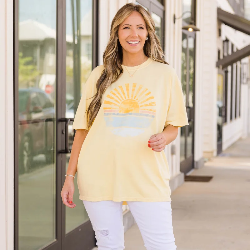 Comfort Colors: Stop And Watch The Sunset Tee, Yellow