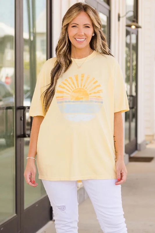 Comfort Colors: Stop And Watch The Sunset Tee, Yellow