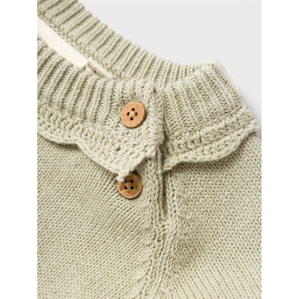 Lil'Atelier Moss Gray Fie Knit Cardigan