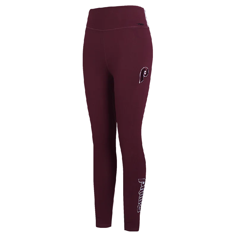 MLB PHILADELPHIA PHILLIES RETRO CLASSIC WOMEN'S JERSEY LEGGING (WINE)