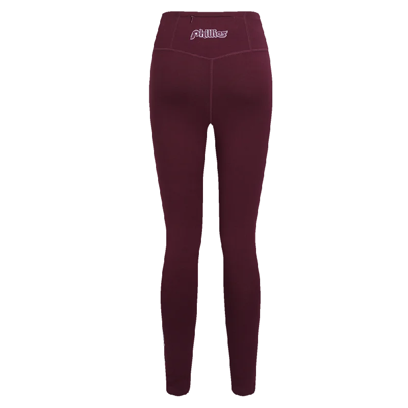 MLB PHILADELPHIA PHILLIES RETRO CLASSIC WOMEN'S JERSEY LEGGING (WINE)