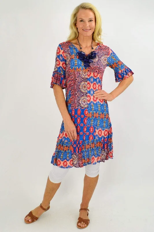 Mayan Blue Tunic Dress