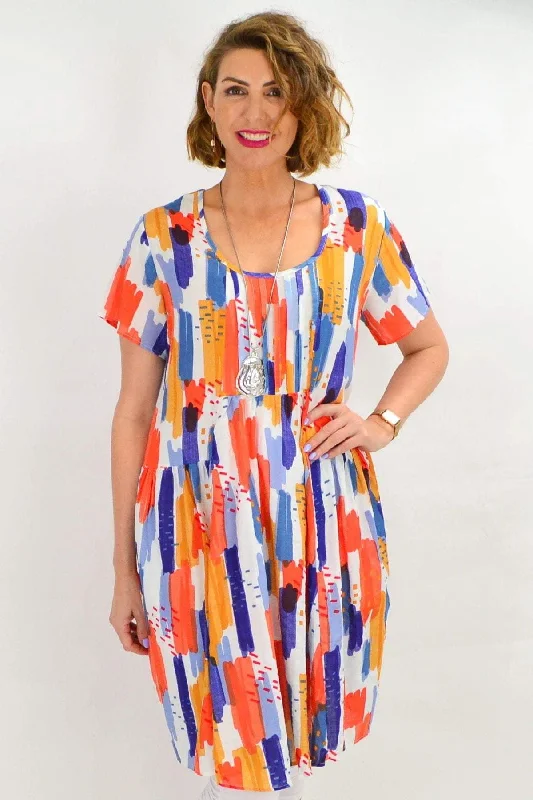 Multicolour Peasant Tunic Dress