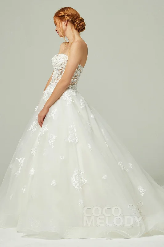 A-Line Court Train Tulle Wedding Dress CW2200