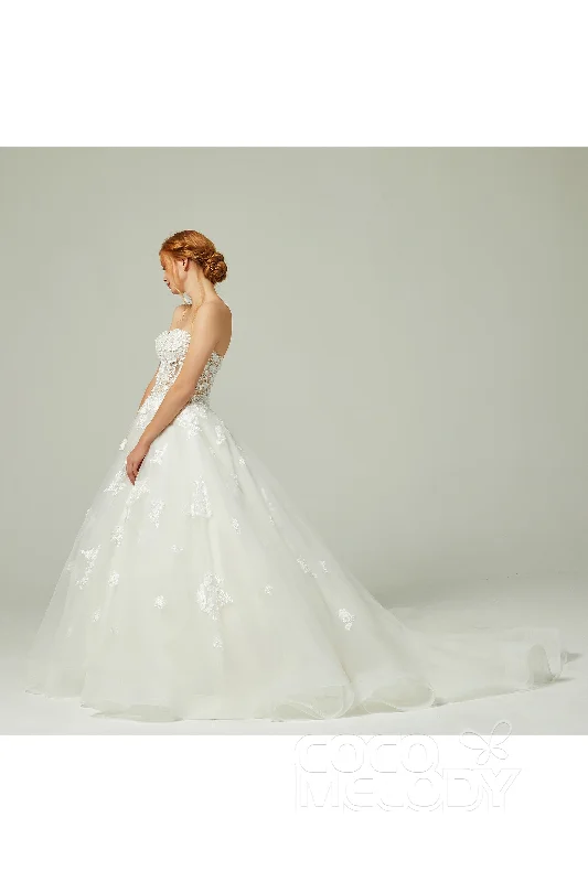 A-Line Court Train Tulle Wedding Dress CW2200