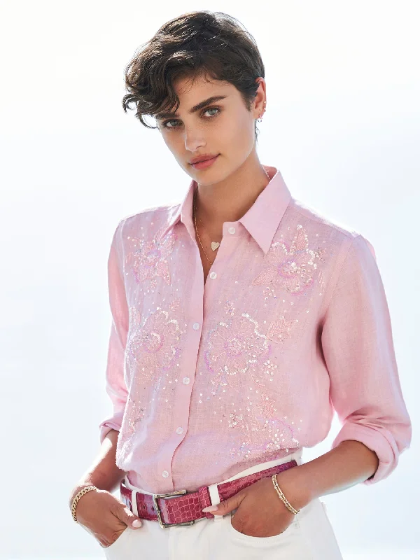 Agatha Beaded Linen Shirt