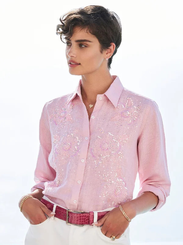 Agatha Beaded Linen Shirt