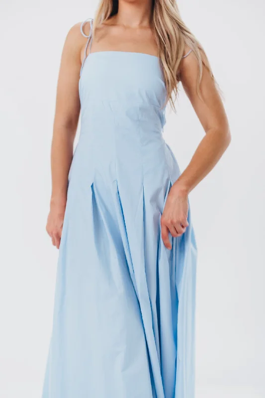 Jasmine Maxi Dress with Bandeau Neckline in Blue