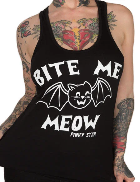 Bite Me Meow Racerback Tank Top