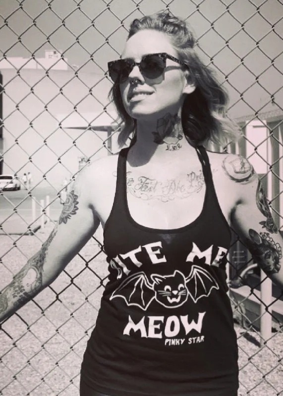 Bite Me Meow Racerback Tank Top