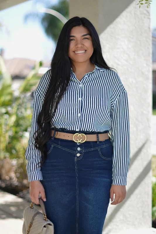 Caitlin Dark Indigo Denim Skirt