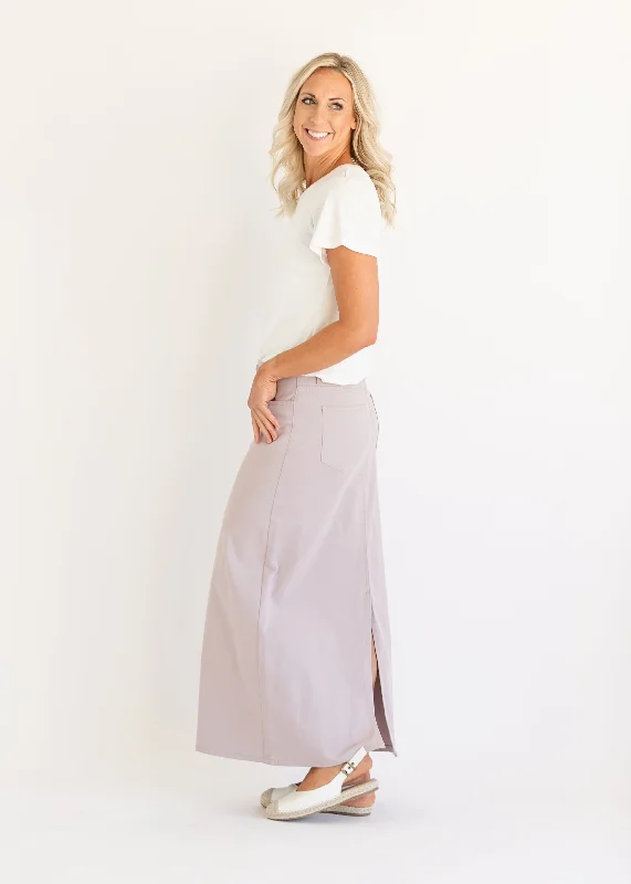 Stella Lilac Denim Maxi Skirt