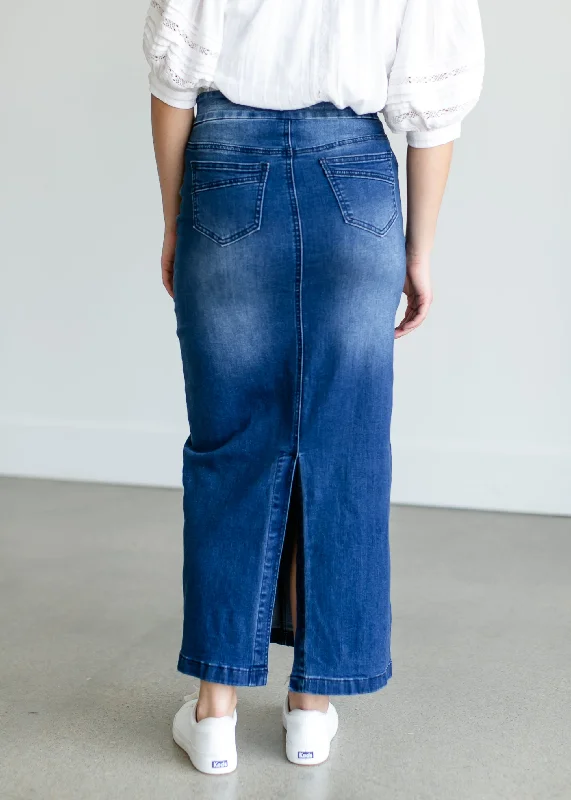 Donna Vintage Wash Long Denim Skirt - FINAL SALE