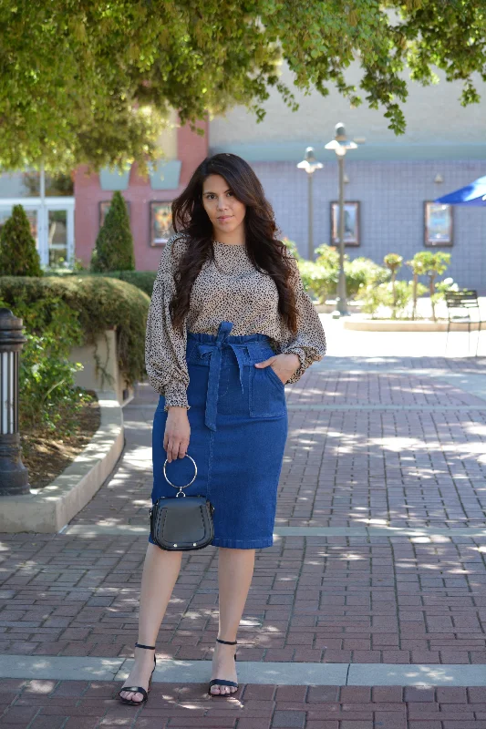 Earlene Indigo Denim Skirt