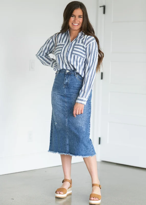 Everly Midi Denim Skirt - FINAL SALE