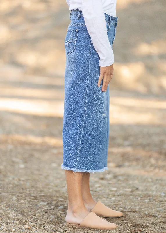 Everly Midi Denim Skirt - FINAL SALE