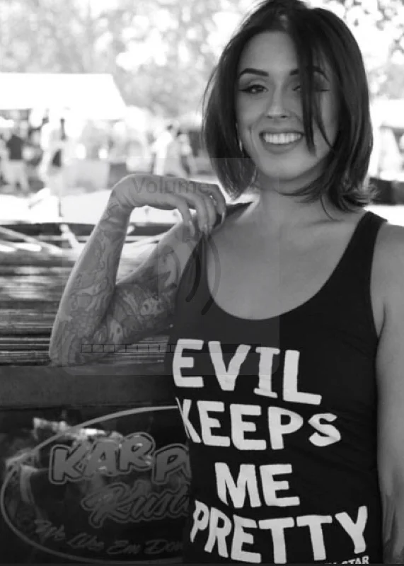 Evil Keeps Me Pretty Racerback Tank Top