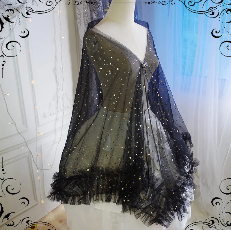 black / Free size / star shawl veri dual use