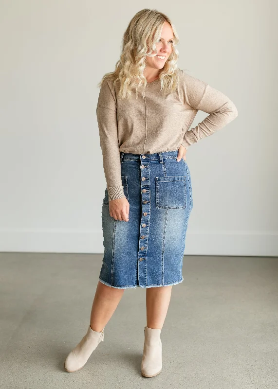 Farrah Denim Midi Skirt