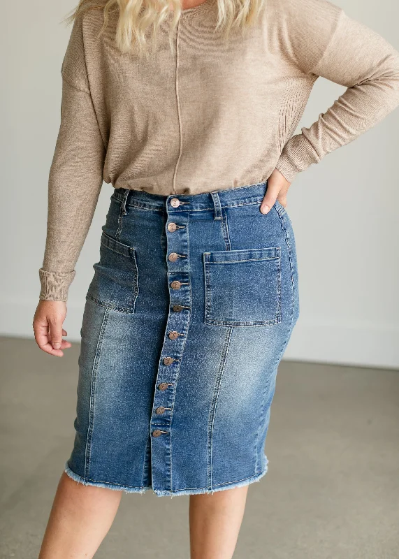 Farrah Denim Midi Skirt