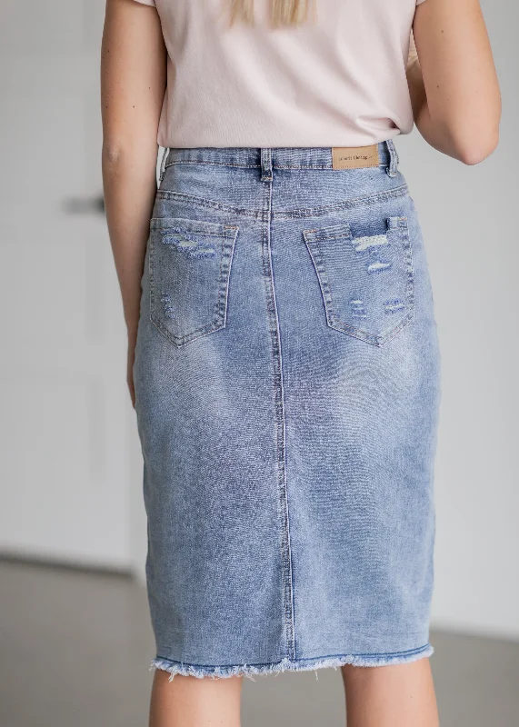 Hadley High Rise Denim Midi Skirt - FINAL SALE