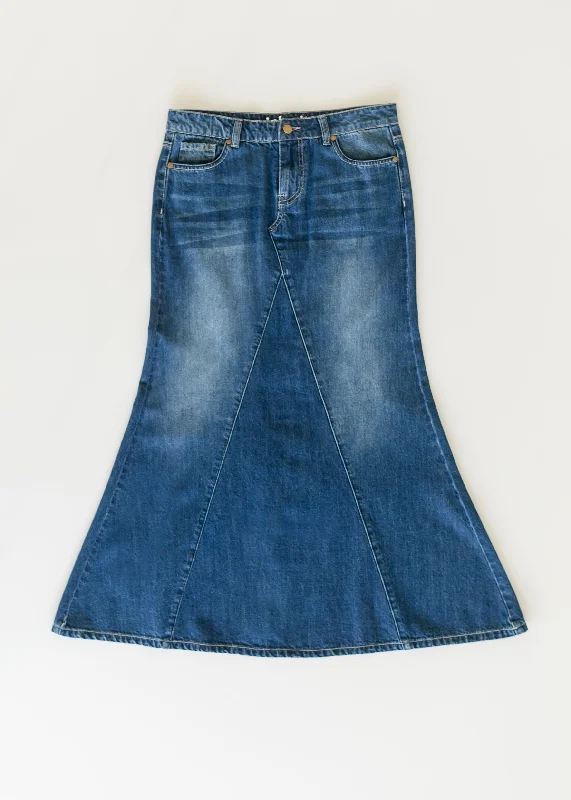 Jennifer A-Line Long Denim Skirt