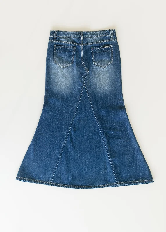 Jennifer A-Line Long Denim Skirt