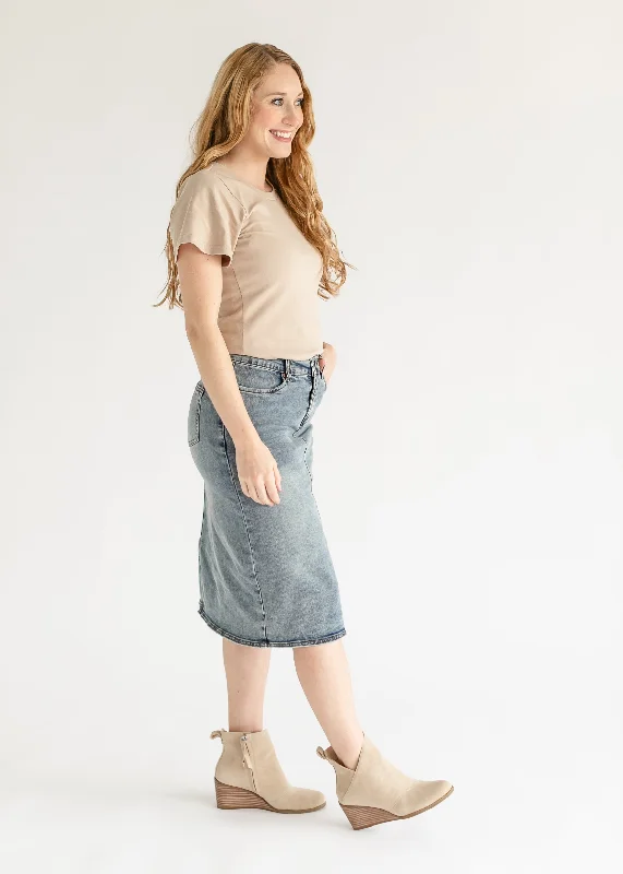 Kaitty Vintage Wash Midi Skirt