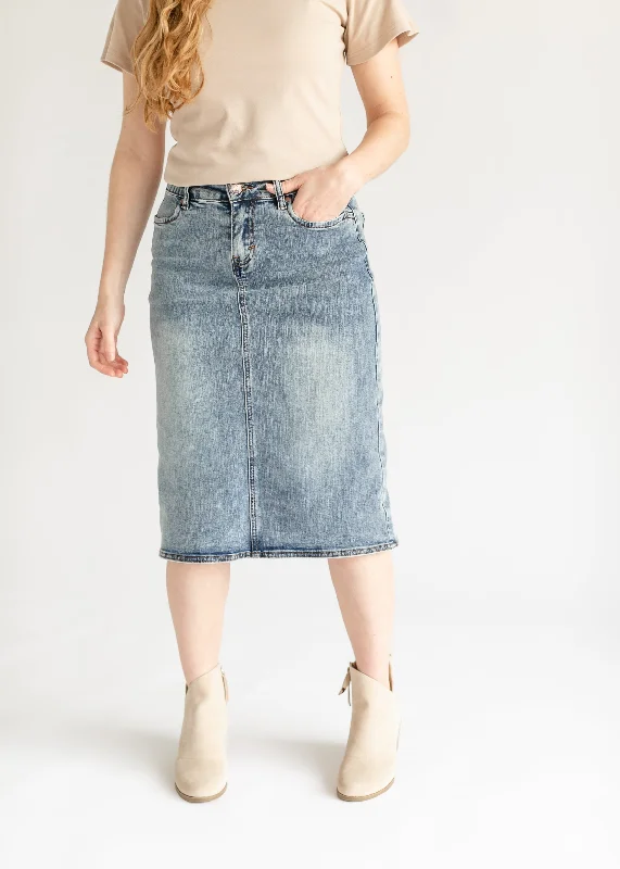 Kaitty Vintage Wash Midi Skirt