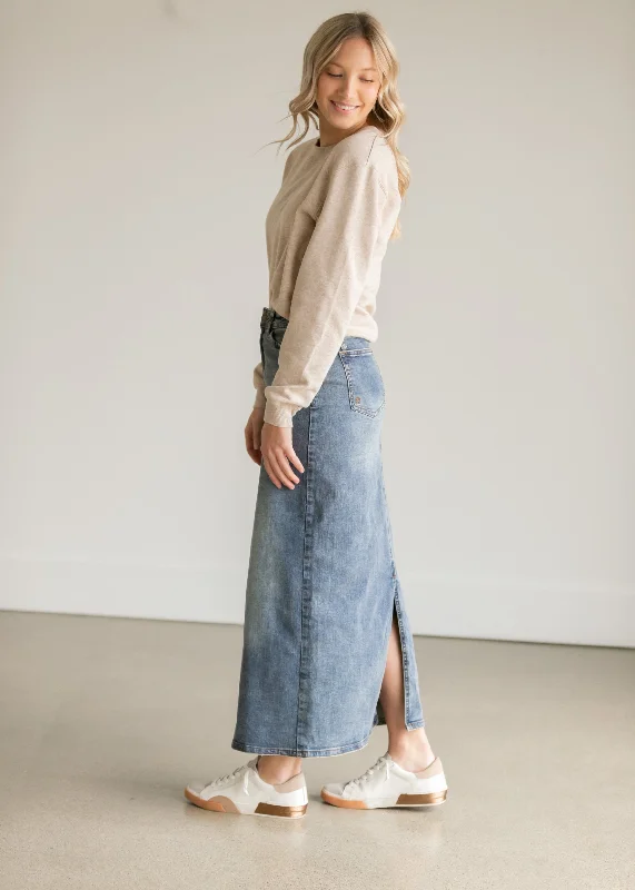 Kyra Long Denim Skirt - FINAL SALE