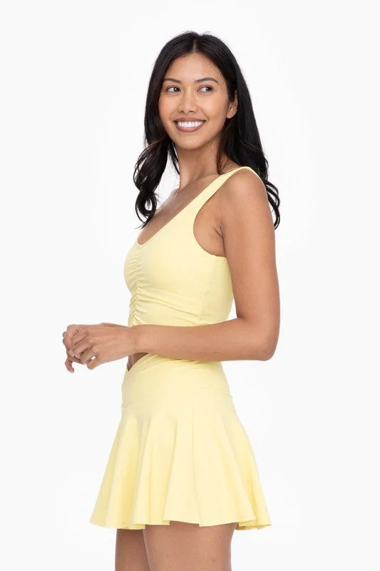 Mono B Ruched Lemon Tank Top