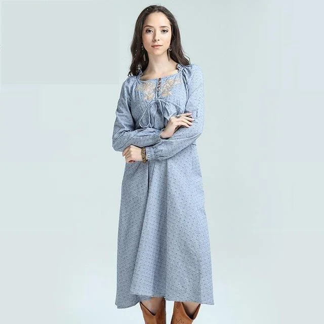 New Cotton Linen Country Dress